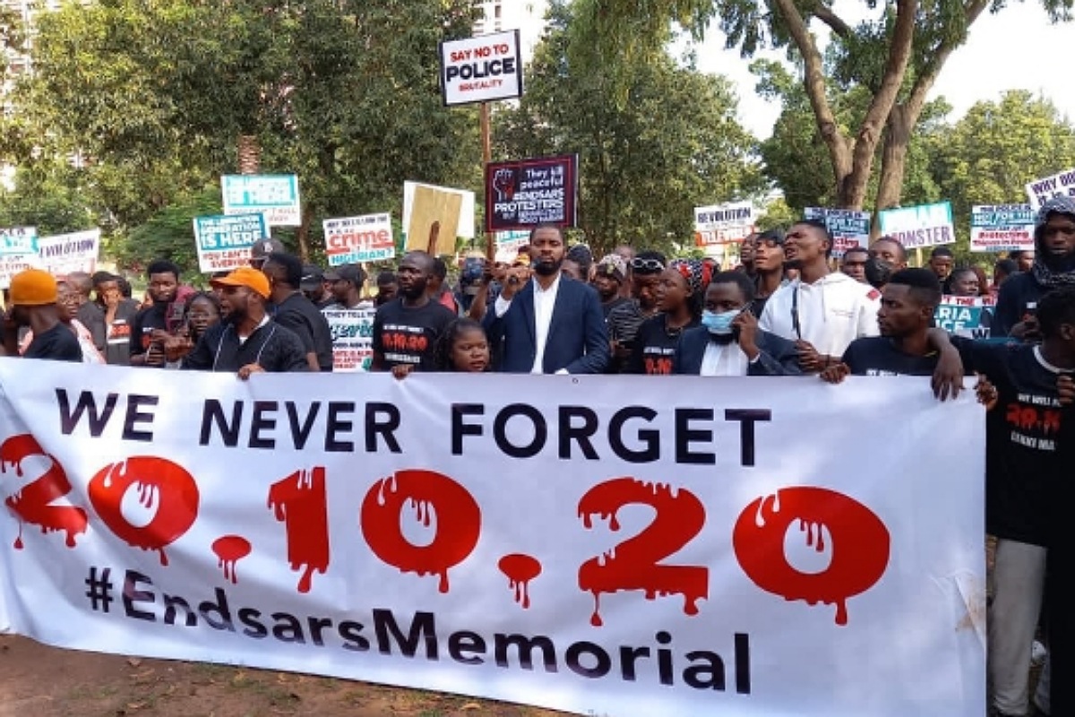 First videos from #EndSARS protest memorial in Lagos and Abuja
